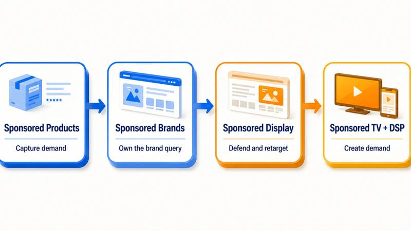 The job each Amazon ad format does, from Sponsored Products to DSP